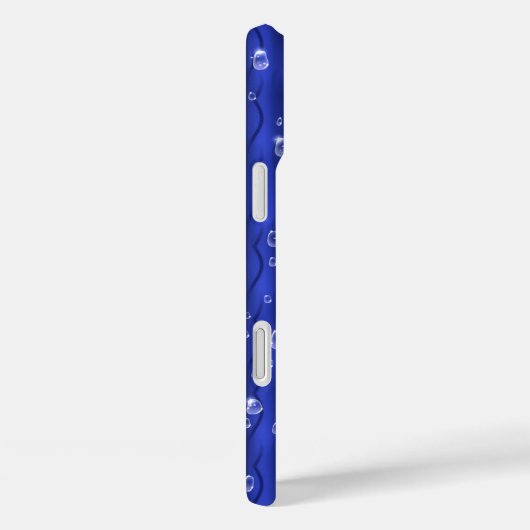 Raindrops op blauw metaal Case-Mate iPhone case (Achterkant / Rechts)