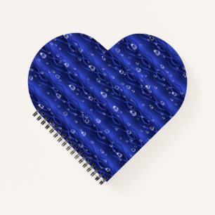 Raindrops op blauw metaal notitieboek