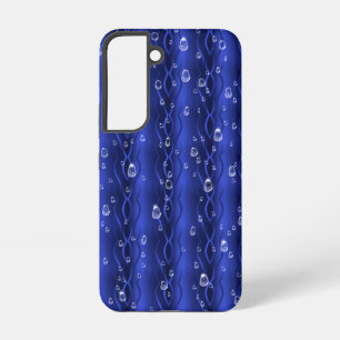 Raindrops op blauw metaal samsung galaxy hoesje