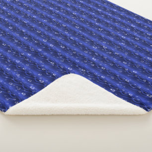 Raindrops op blauw metaal sherpa deken