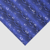 Raindrops op blauw metaal tissuepapier (Detail)