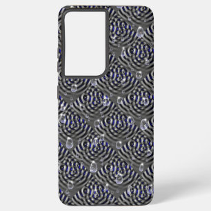 Raindrops op blauwe grijze metalen samsung galaxy hoesje