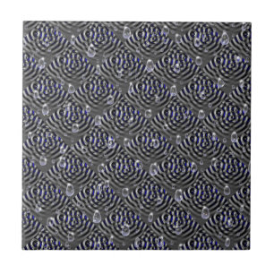 Raindrops op blauwe grijze metalen tegeltje