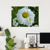 Raindrops op Daisy I Wildflower Floral Poster (Thuiskantoor)