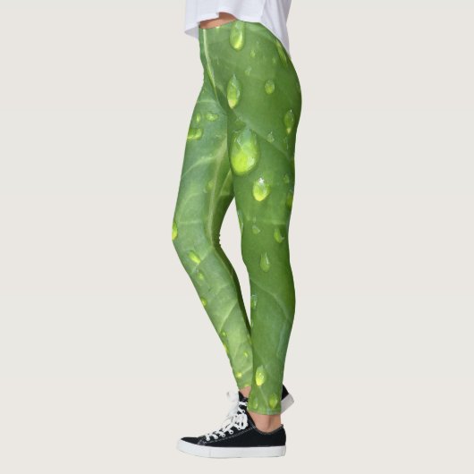 Raindrops op een leder leggings (Links)