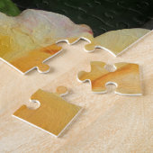 Raindrops op Gele Rose Legpuzzel (Zijkant)