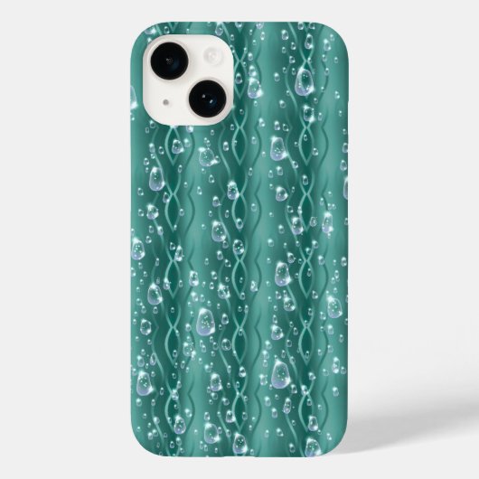 Raindrops op groen metaal Case-Mate iPhone case (Achterkant)