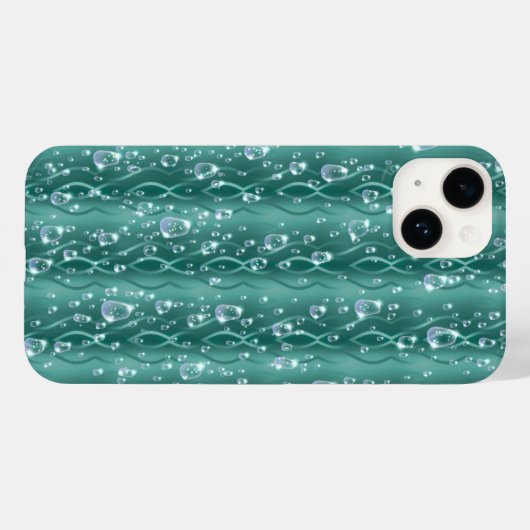 Raindrops op groen metaal Case-Mate iPhone case (Achterkant (horizontaal))