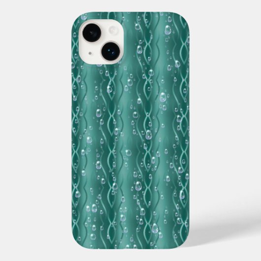 Raindrops op groen metaal Case-Mate iPhone case (Achterkant)