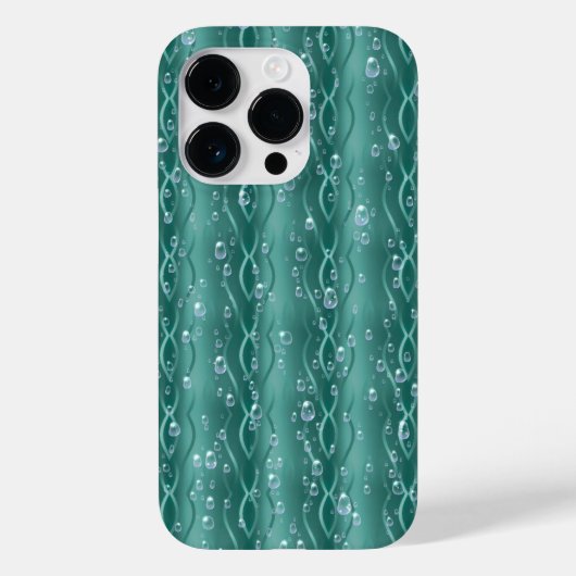 Raindrops op groen metaal Case-Mate iPhone case (Achterkant)