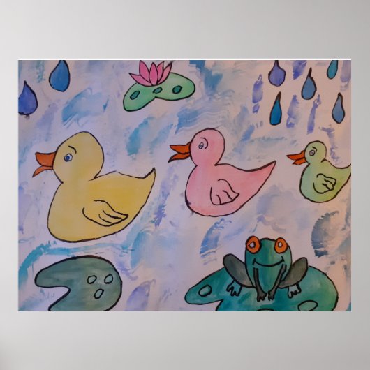 Raindrops op het Poster van de Ducklings (Voorkant)