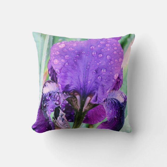 Raindrops op Iris Kussen (Voorkant)