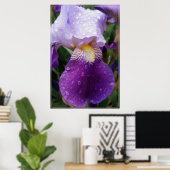 Raindrops op Iris Poster (Thuiskantoor)