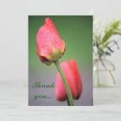 Raindrops Pink Tulips Merci cartes (Debout devant)