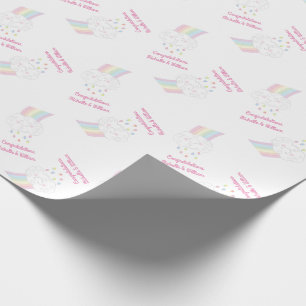 Raindrops Rainbow Baby shower Cadeaupapier