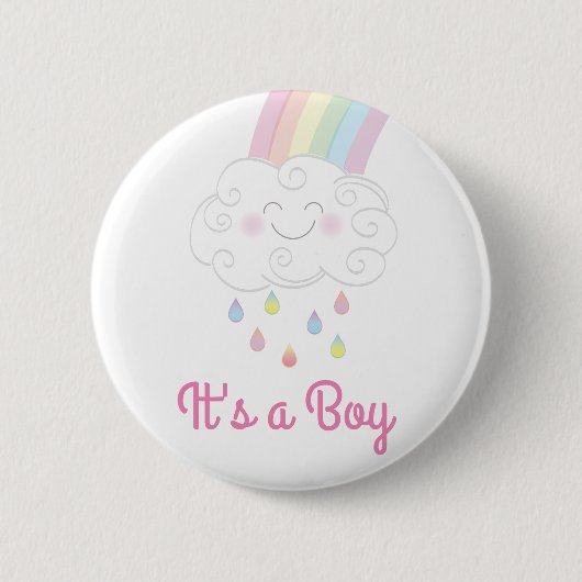 Raindrops Rainbow Baby shower Ronde Button 5,7 Cm (Voorkant)