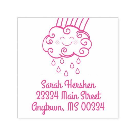 Raindrops Rainbow Baby shower Zelfinktende Stempel (Design)