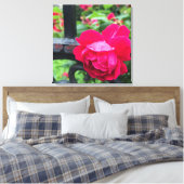 Raindrops roze roze Rozen Rainy Day NYC Canvas Afdruk (Insitu (Slaapkamer))