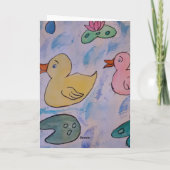 Raindrops sur Ducklings Carte d'anniversaire (Dos)