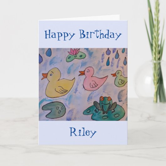 Raindrops sur Ducklings Carte d'anniversaire (Devant)