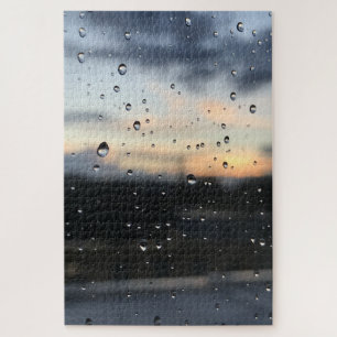 Raindrops Window Sunset Over Islington Londen Vere Legpuzzel