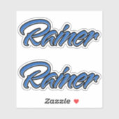 Rainer Nom autocollant Stickerset bleu (Feuille)