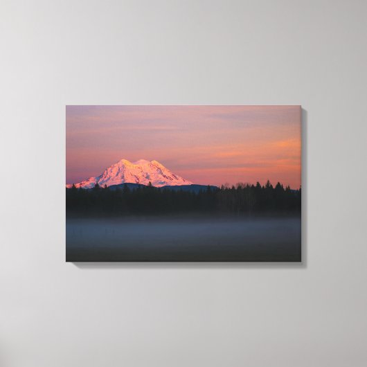 Rainer-zonsondergang en mist monteren canvas afdruk (Voorkant)