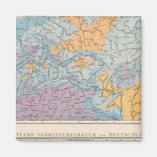 Rainfall-kaart van Duitsland Magneet (Voorkant)