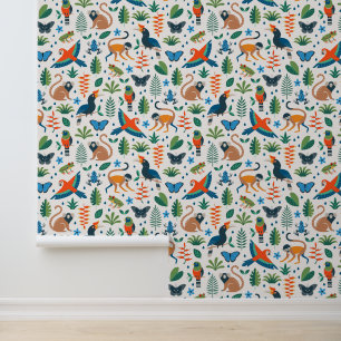 Rainforest Animal Pattern Behang