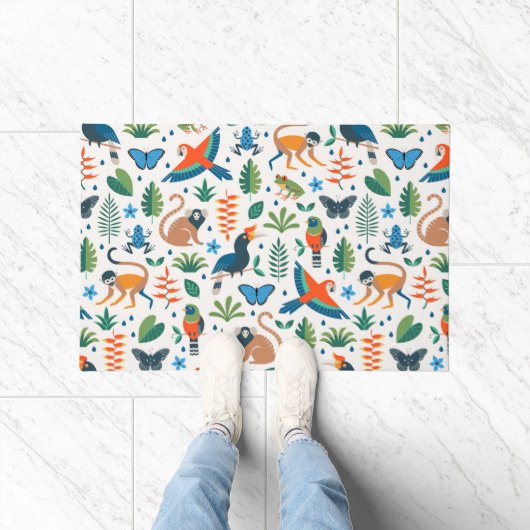Rainforest Animal Pattern Deurmat (Binnen)