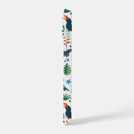Rainforest Animal Pattern iPhone 15 Hoesje (Linkerkant)