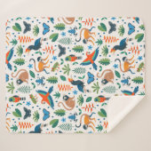 Rainforest Animal Pattern Sherpa Deken (Voorkant (horizontaal))