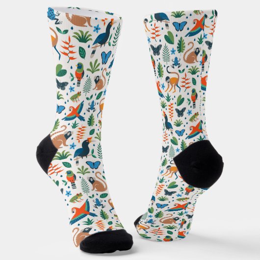 Rainforest Animal Pattern Sokken (Gebogen)