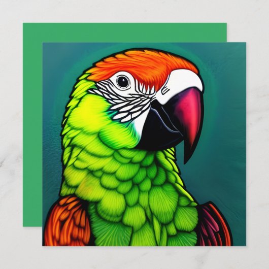 Rainforest Beauty: Exotic Wild Parrot Kaart (Voorkant / Achterkant)