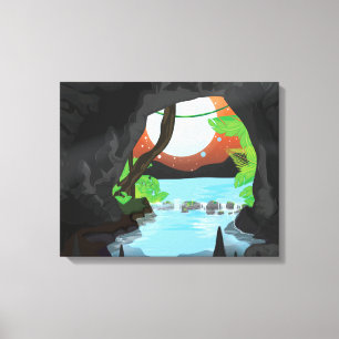 Rainforest Cave Canvas Afdruk