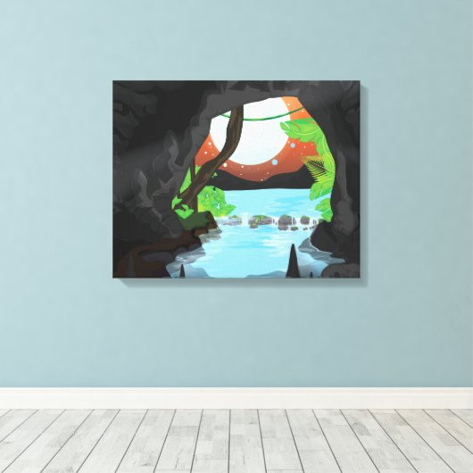 Rainforest Cave Canvas Afdruk (Insitu (Houten vloer))