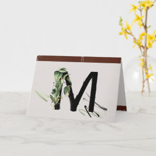 Rainforest Embellish Painted Letter M Monogram Kaart