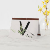 Rainforest Embellish Painted Letter V Monogram Kaart (Gele Bloem)