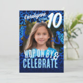 Rainforest Frog 10th Birthday Photo Invitation - B (Debout devant)