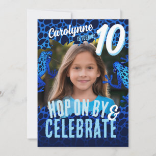 Rainforest Frog 10th Birthday Photo Invitation - B