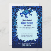 Rainforest Frog 7th Birthday Photo Invitation - Bl (Dos)