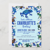 Rainforest Frog Motif Invitation d'anniversaire (Devant)