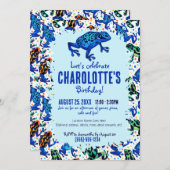 Rainforest Frog Motif Invitation d'anniversaire (Devant / Derrière)