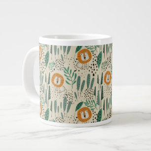 Rainforest Patroon Cute Doodle Oerwoud Extra Grote Beker
