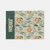 Rainforest Patroon Cute Doodle Oerwoud Fleece Deken (Voorkant (Horizontaal))