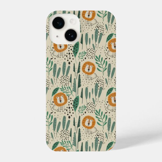 Rainforest Patroon Cute Doodle Oerwoud iPhone Hoesje (Achterkant)
