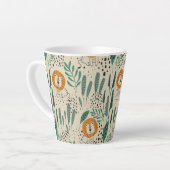 Rainforest Patroon Cute Doodle Oerwoud Latte Mok (Linkerhoek)