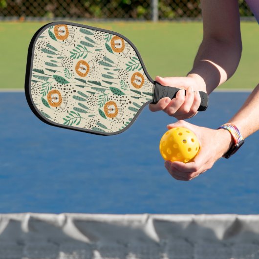 Rainforest Patroon Cute Doodle Oerwoud Pickleball Paddle (Insitu)