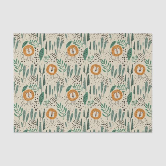 Rainforest Patroon Cute Doodle Oerwoud Tissuepapier (Voorkant)