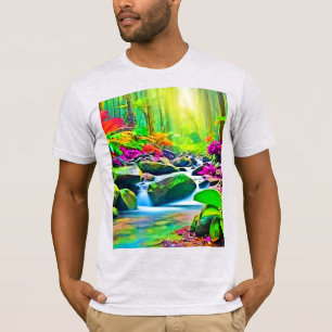 Rainforest River: levendige scène T-shirt